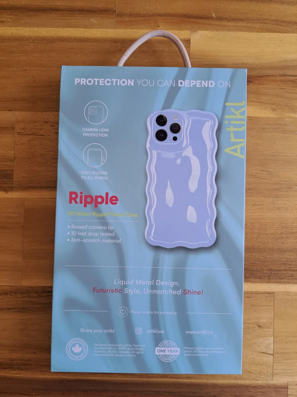 Artikl Ripple 3D Water Ripple Phone Case for iPhone 15 Pro Max - Light Blue